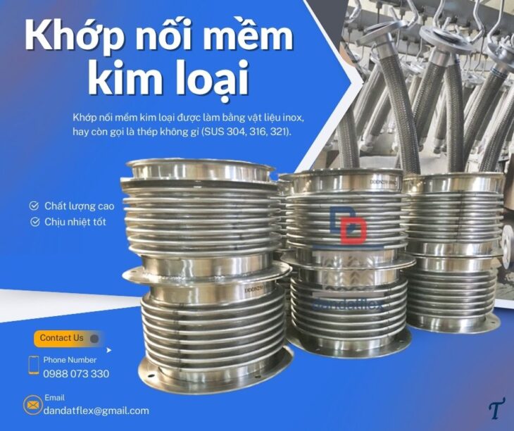 Cung cấp khớp nối mềm các loại/ khớp nối kim loại chống rung/ khớp nối mềm inox có lò xo chịu nhiệt