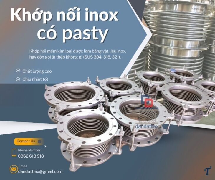 Cung cấp khớp nối mềm các loại/ khớp nối kim loại chống rung/ khớp nối mềm inox có lò xo chịu nhiệt