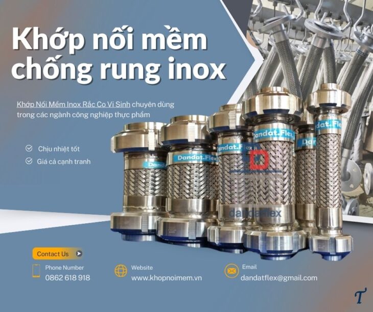 Cung cấp khớp nối mềm các loại/ khớp nối kim loại chống rung/ khớp nối mềm inox có lò xo chịu nhiệt