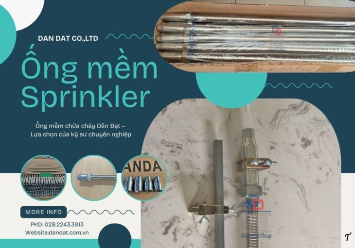 Ống chữa cháy – Flexible Sprinkler Hose, Ống mềm đầu phun sprinkler, ống inox dẫn nước chữa cháy