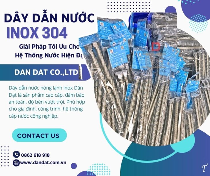 Ống cấp nước mềm inox,ống dẫn nước mềm chịu nhiệt, dây cấp nước bình nóng lạnh inox, dây dẫn nước