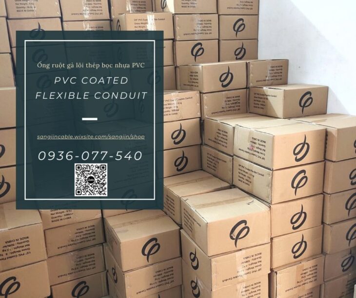 Ống ruột gà lõi thép bọc nhựa phi 1/2″ (ID16 – OD19), Flexible Conduit, ống luồn dây điện