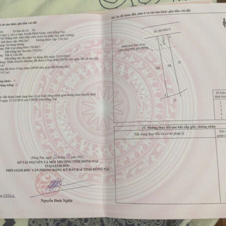 Chỉ 2,3 Tỷ sở hữu 594m2 có 150 ONT nở hậu, Mặt tiền Quốc Lộ 20 Định Quán