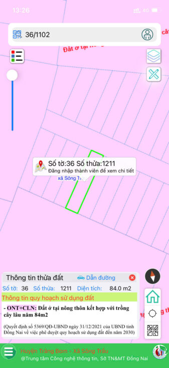 Bán đất ở Trảng Bom, Đồng Nai, cách chợ Sông Trầu 1km