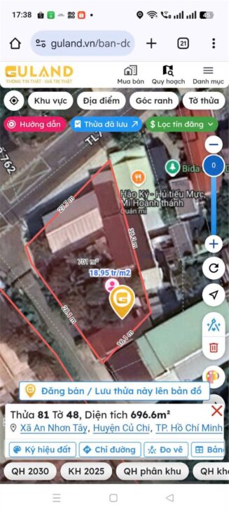 ĐẤT ĐẸP – GIÁ TỐT – Bán GẤP Lô Đất Tiềm Năng TẶNG NHÀ Xã An Nhơn Tây, Củ Chi, HCM