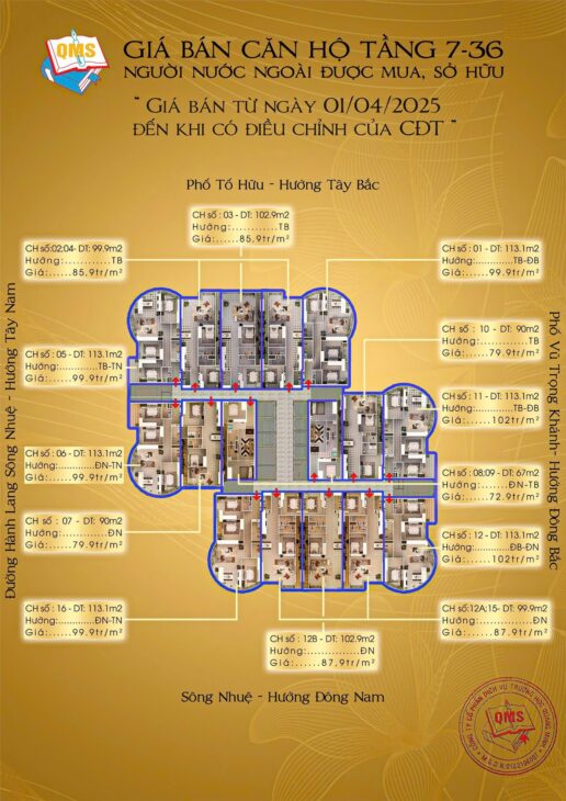 Mở bán đợt cuối chung cư QMS TOP TOWER – TÓ HỮU
