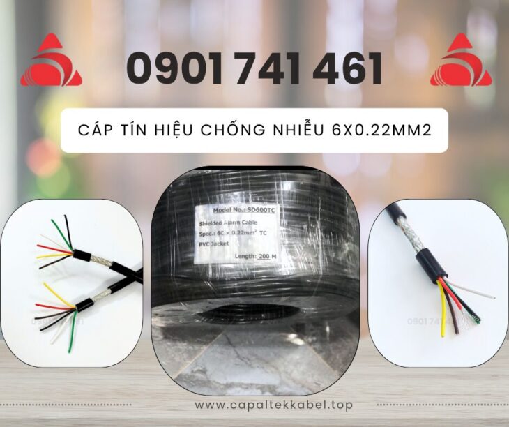 Cáp tín hiệu chống nhiễu 2, 4, 6, 8 lõi tiết diện 0.22mm