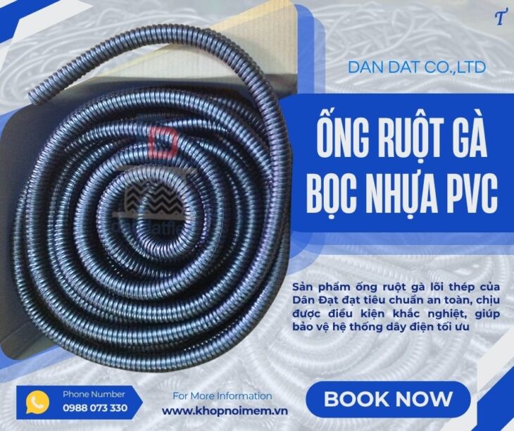 Ống luồn dây điện bọc nhựa/ Ống ruột gà lõi thép bọc nhựa PVC/ Ống ruột gà chịu nhiệt/ Ống ruột gà