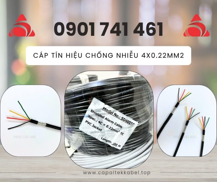 Cáp tín hiệu chống nhiễu 2, 4, 6, 8 lõi tiết diện 0.22mm