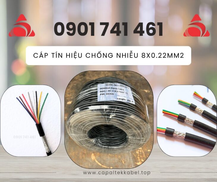 Cáp tín hiệu chống nhiễu 2, 4, 6, 8 lõi tiết diện 0.22mm