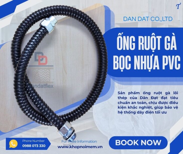 Ống luồn dây điện bọc nhựa/ Ống ruột gà lõi thép bọc nhựa PVC/ Ống ruột gà chịu nhiệt/ Ống ruột gà