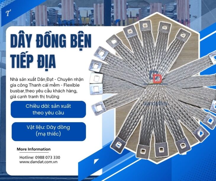 Sợi Đồng Bện/ Dây Đồng Bện Tráng Thiếc/ Dây Đồng Bện Tiếp Địa Cho Hệ Thống Máy Móc/Copper braid