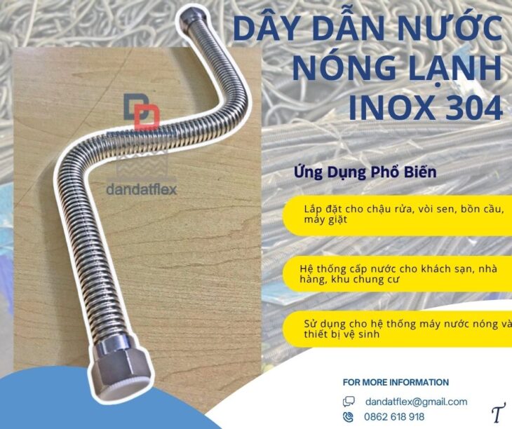 Dây dẫn nước inox/ Dây dẫn nước nóng lạnh/ Ống dẫn nước mềm chịu nhiệt/ Dây mềm cấp nước