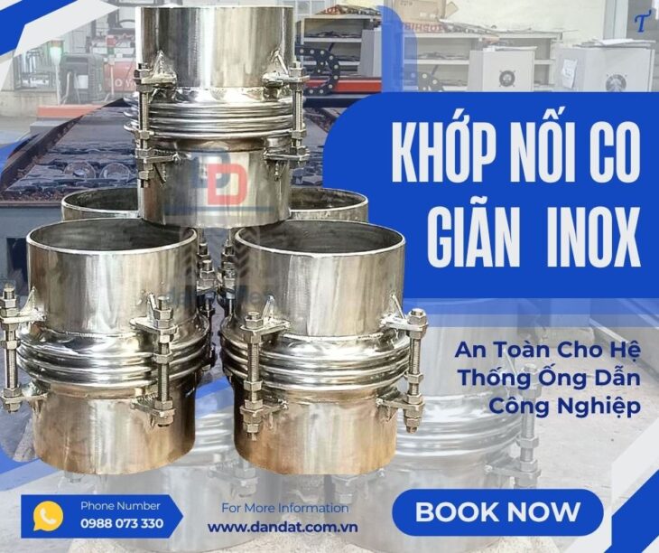 Khớp nối co giãn inox/ Khớp nối co giãn hơi nóng/ Khớp co giãn dùng cho khí nén/ Ống nối co giãn