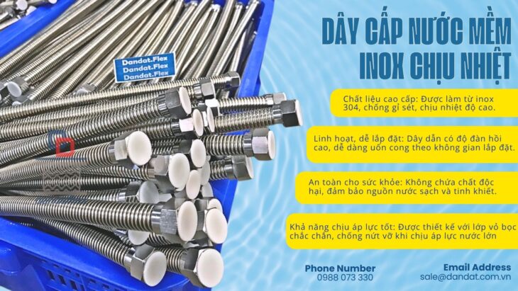 Dây dẫn nước inox/ Dây dẫn nước nóng lạnh/ Ống dẫn nước mềm chịu nhiệt/ Dây mềm cấp nước