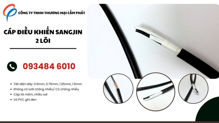 Cáp điều khiển Sangjin 2 lõi – chống nhiễu & không chống nhiễu