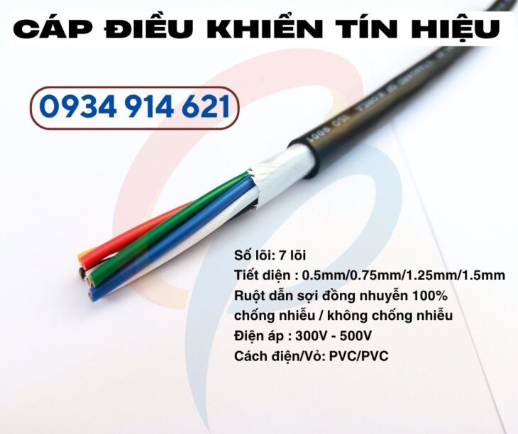 Cáp điều khiển Sangjin 7×1.5mm² / 7×2.5mm² – Cu chống nhiễu”