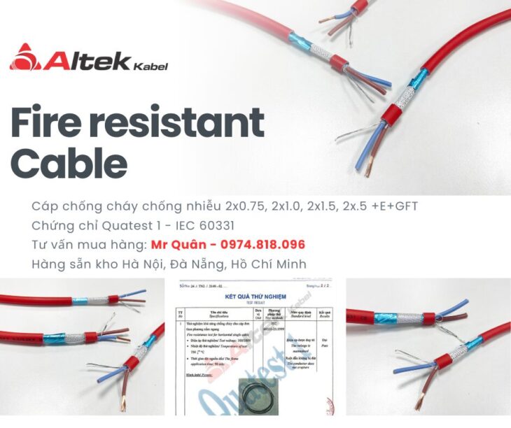 Cáp Chống Cháy Chống Nhiễu 2×0.75+E+GFT Altek Kabel