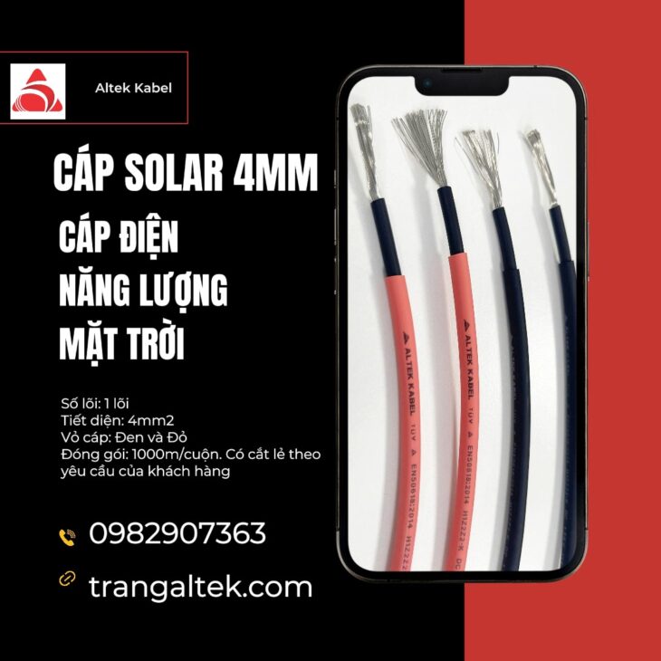 Cáp Solar 4mm Altek Kabel – Chuyên dùng cho hệ thống điện mặt trời