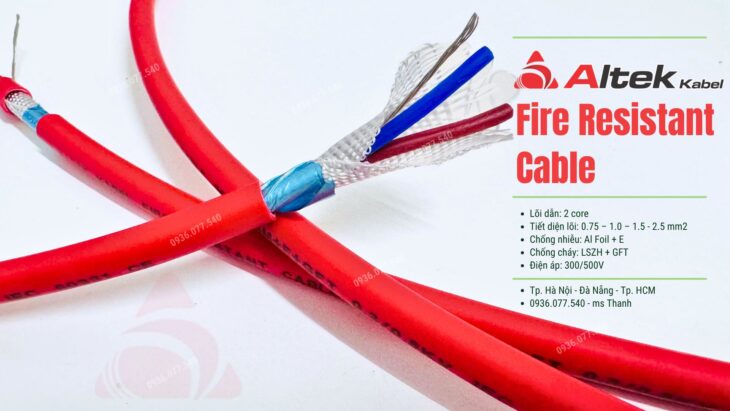 Cáp chống cháy chống nhiễu Altek Kabel 2×1.0mm² – Giải pháp an toàn tối ưu cho công trình