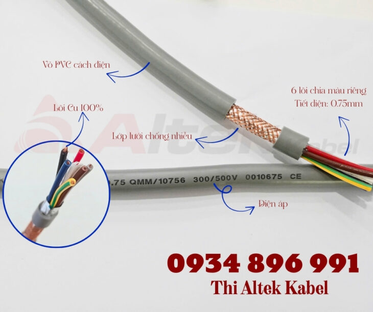 Cáp điều khiển 6×0.75 Altek Kabel SH-500