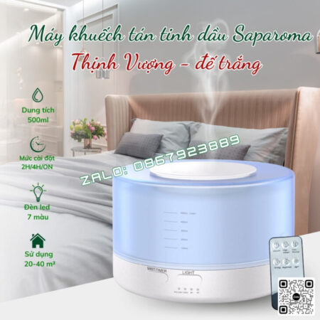 MÁY KHUẾCH TÁN TINH DẦU SAPAROMA, XÔNG THƠM PHÒNG, BÙ ẨM, HỖ TRỢ XUA ĐUỔI MUỖI, CÔN TRÙNG