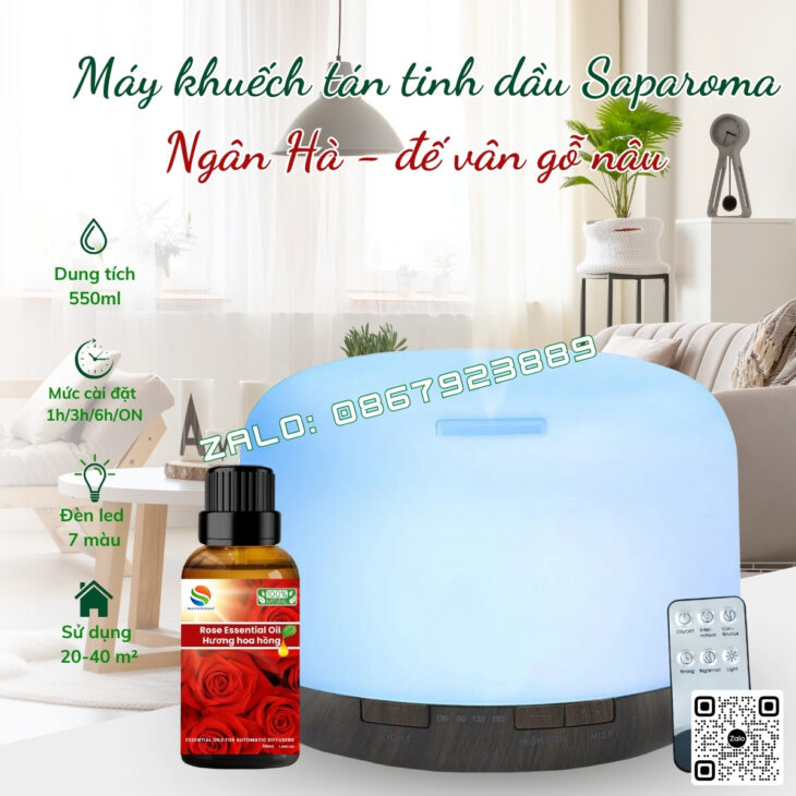MÁY KHUẾCH TÁN TINH DẦU SAPAROMA, XÔNG THƠM PHÒNG, BÙ ẨM, HỖ TRỢ XUA ĐUỔI MUỖI, CÔN TRÙNG