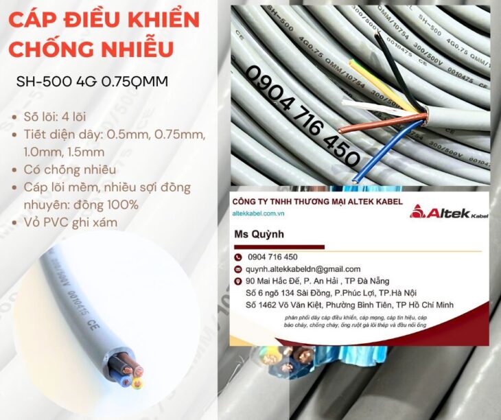 Cáp SH-500 4G 0.75QMM có lưới Altek Kabel Hà Nội, Đà Nẵng