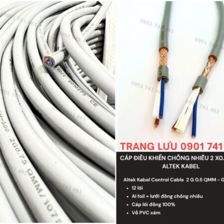 Cáp Điều Khiển Chống Nhiễu 2×0.5mm2 Altek Kabel Cáp Điều Khiển Chống Nhiễu 2×0.5mm2 Altek Kabel