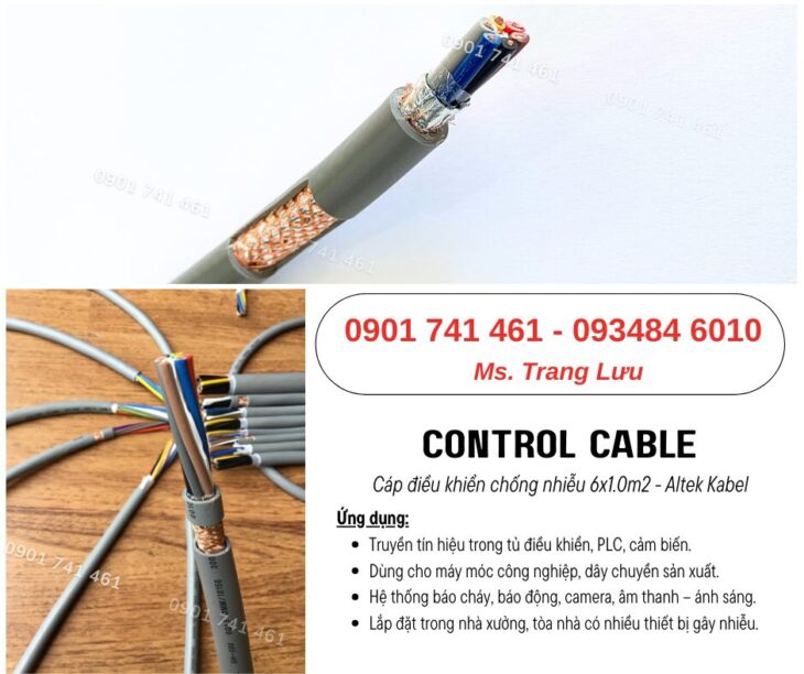 Cáp tín hiệu chống nhiễu 6×1.0 Altek Kabel Đà Nẵng, Bình Định, Phú Yên