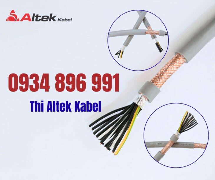 Cáp điều khiển, cáp tín hiệu 12×0.75mm2 có lưới chống nhiễu Altek Kabel