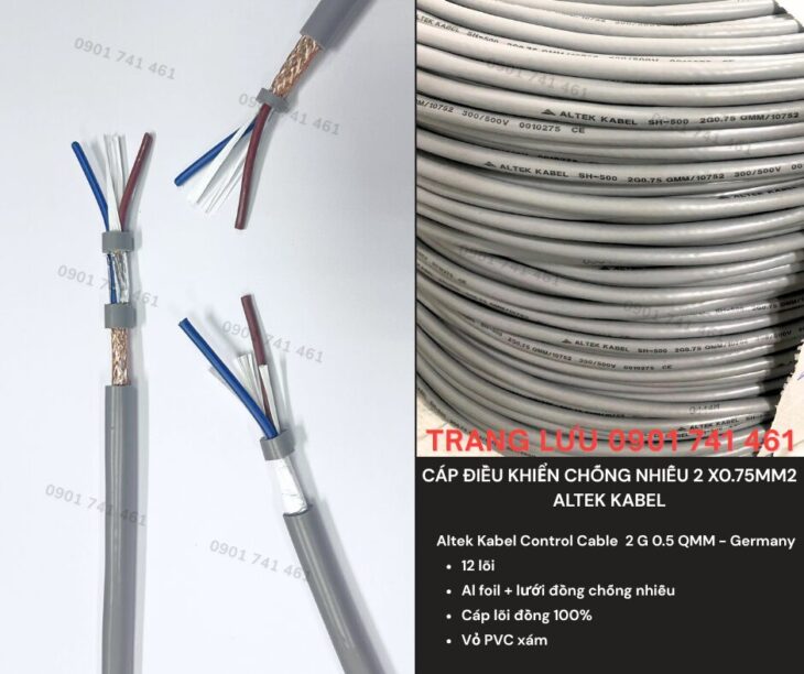 Cáp Điều Khiển Chống Nhiễu 2×0.5mm2 Altek Kabel