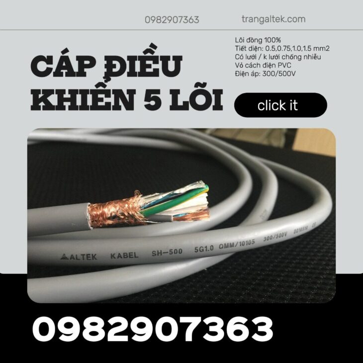 Cáp Điều Khiển 5 Lõi phân phối Hà Nội, Đà Nẵng, TP HCM