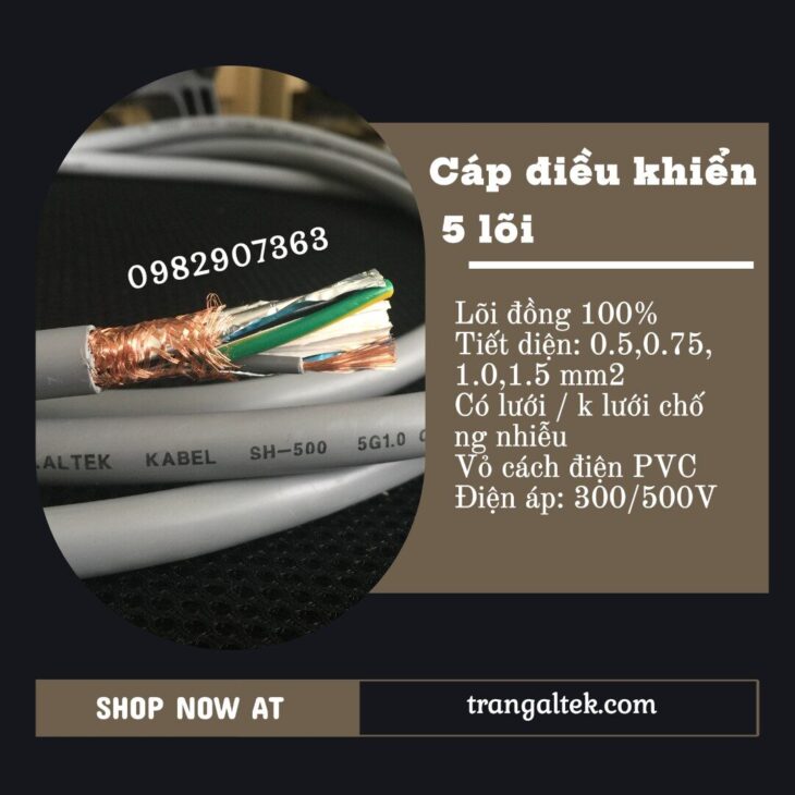 Cáp Điều Khiển 5 Lõi phân phối Hà Nội, Đà Nẵng, TP HCM