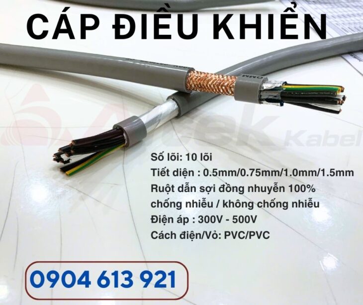 Cáp điện 10 ruột, cáp điều khiển RVVP 10×1.0 Altek Kabel chính hãng