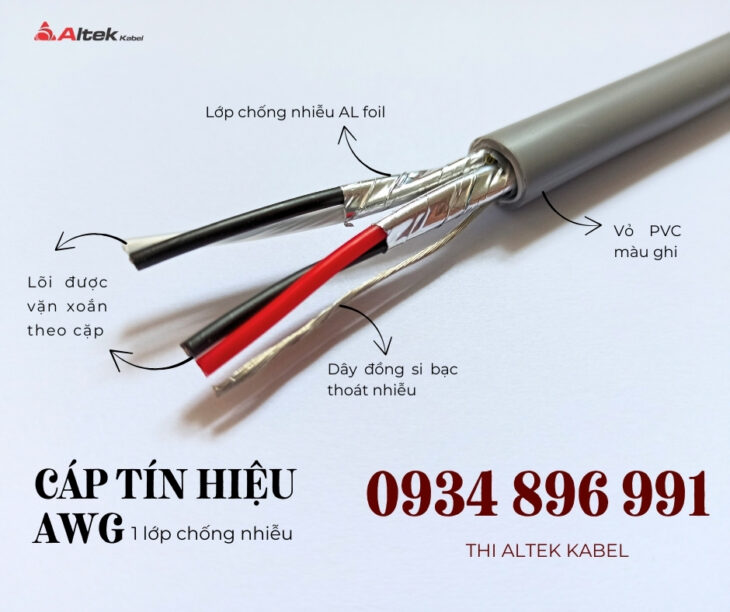 Cáp Tín Hiệu Vặn Xoắn AWG – 16AWG, 18AWG, 20AWG, 22AWG – Chống Nhiễu Altek Kabel