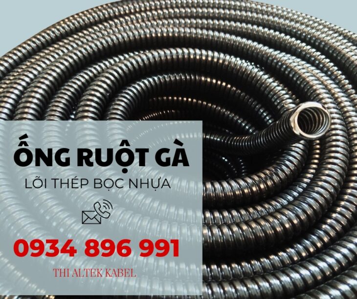 Ống Ruột Gà Lõi Thép Bọc Nhựa PVC Phi 13 – Phi 114 + Phụ Kiện Đầu Nối – Giá Tốt