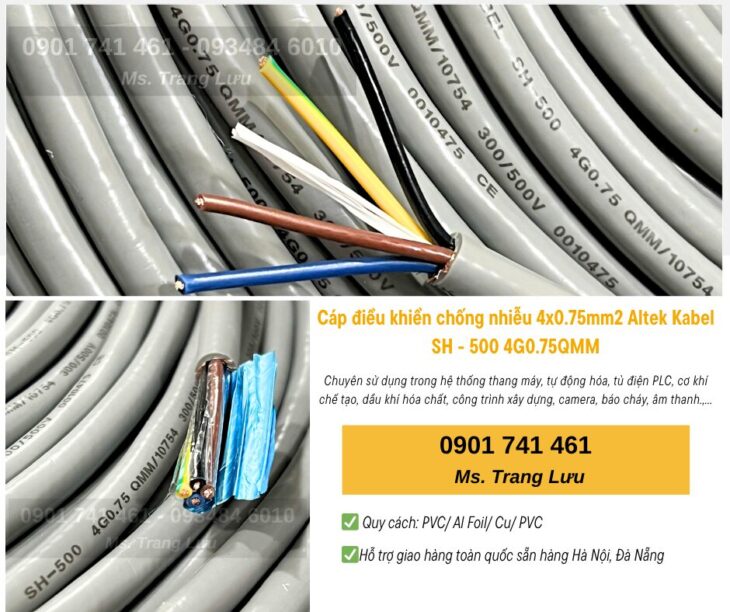 Cáp Điều Khiển 4 lõi chống nhiễu Altek Kabel