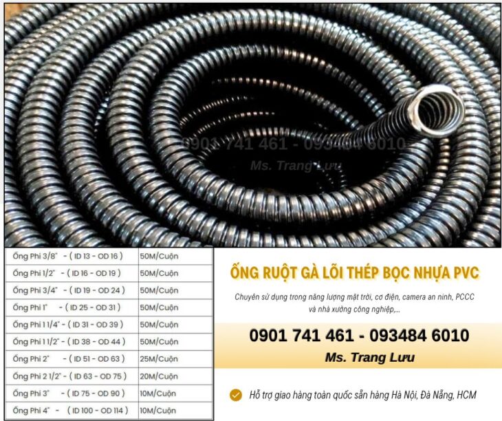 Xưởng ống ruột gà lõi thép giá rẻ sẵn Đà Nẵng, Hà Nội, HCM