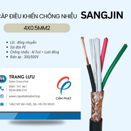 Cáp điều khiển chống nhiễu 4×0.5 Sangjin HCM, Bình Dương, Đồng Nai, BRVT
