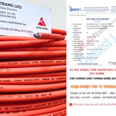 Cáp Chống Cháy Chống Nhiễu 2×1.0 Đà Nẵng, Bình Định, Huế, Lâm Đồng