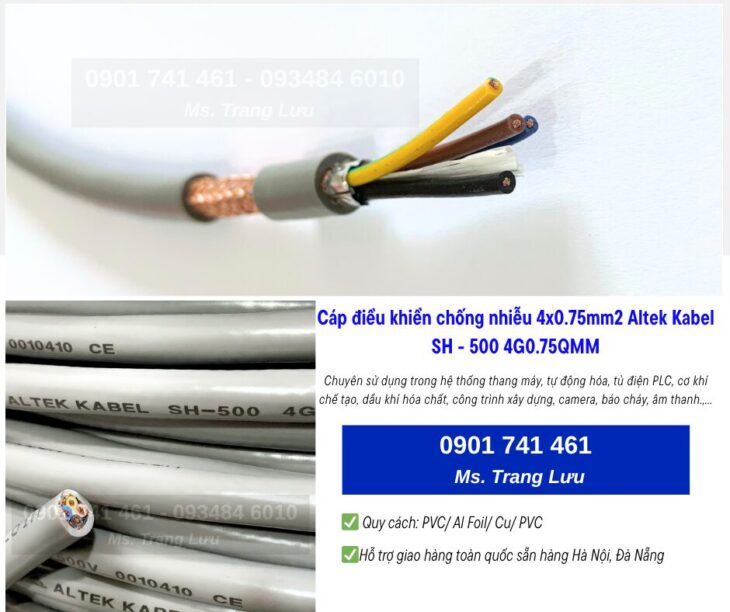 Cáp Điều Khiển 4 lõi chống nhiễu Altek Kabel