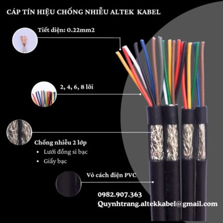 Cáp tín hiệu Altek Kabel 2–8 lõi x 0.22mm² – Chống nhiễu, bền bỉ
