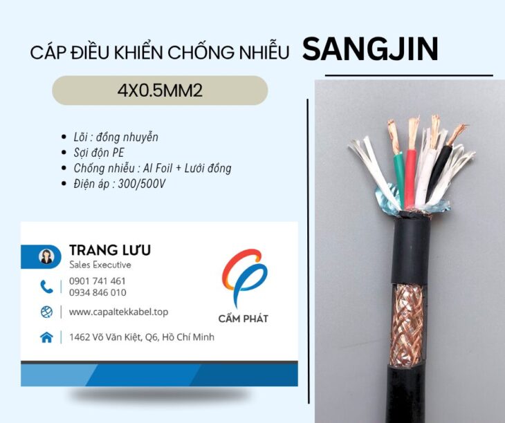 Cáp điều khiển chống nhiễu 4×0.5 Sangjin HCM, Bình Dương, Đồng Nai, BRVT