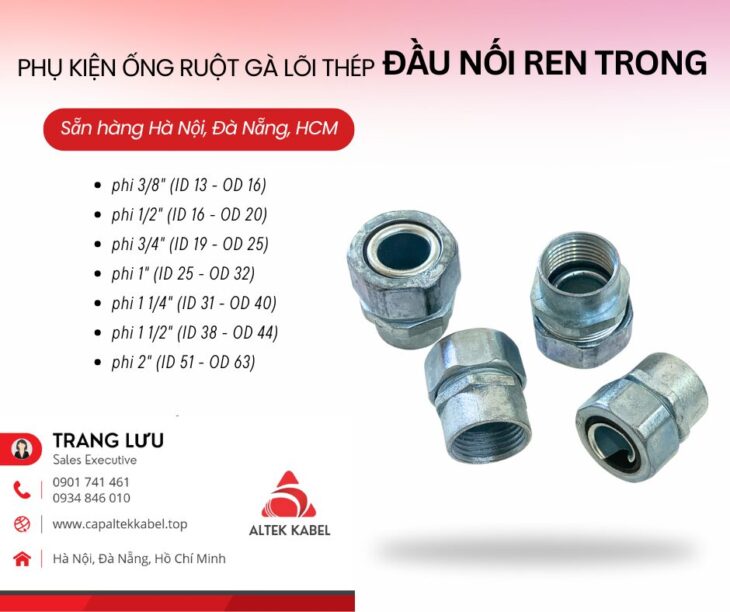 Đầu nối răng ngoài, đầu nối răng trong, đầu bịt, khớp nối, đầu nối không răng