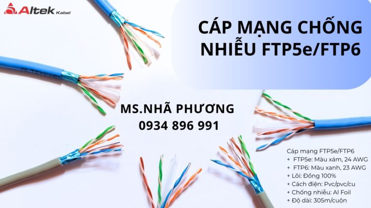 CÁP MẠNG ALTEK KABEL FTP6 24AWG/ FTP5e 23AWG CÓ SẴN – GIAO NGAY.