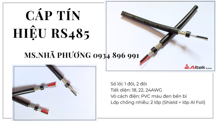 CÁP TÍN HIỆU RS485 1 PAIR 24 AWG ATEK KABEL