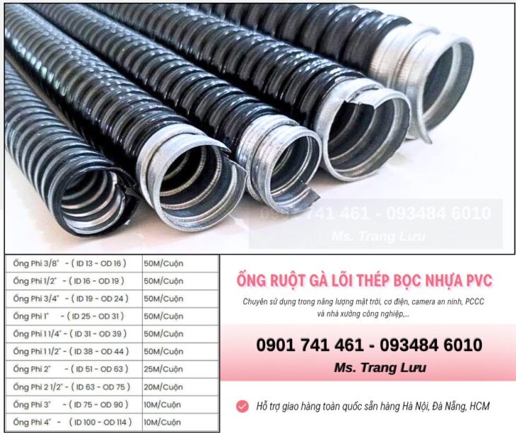 Xưởng ống ruột gà lõi thép giá rẻ sẵn Đà Nẵng, Hà Nội, HCM