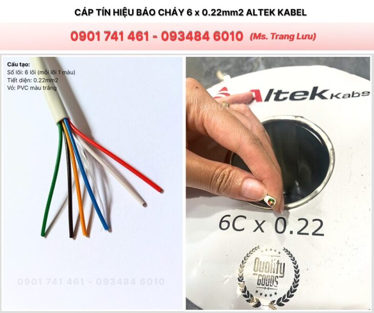 Cáp Tín Hiệu Báo Cháy 6 x 0.22mm2 Altek Kabel