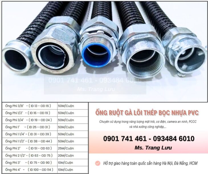 Xưởng ống ruột gà lõi thép giá rẻ sẵn Đà Nẵng, Hà Nội, HCM